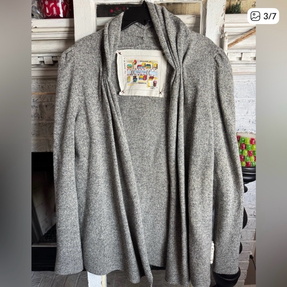 Anthropologie Gray Open Front Cardigan EUC - Picture 2 of 5